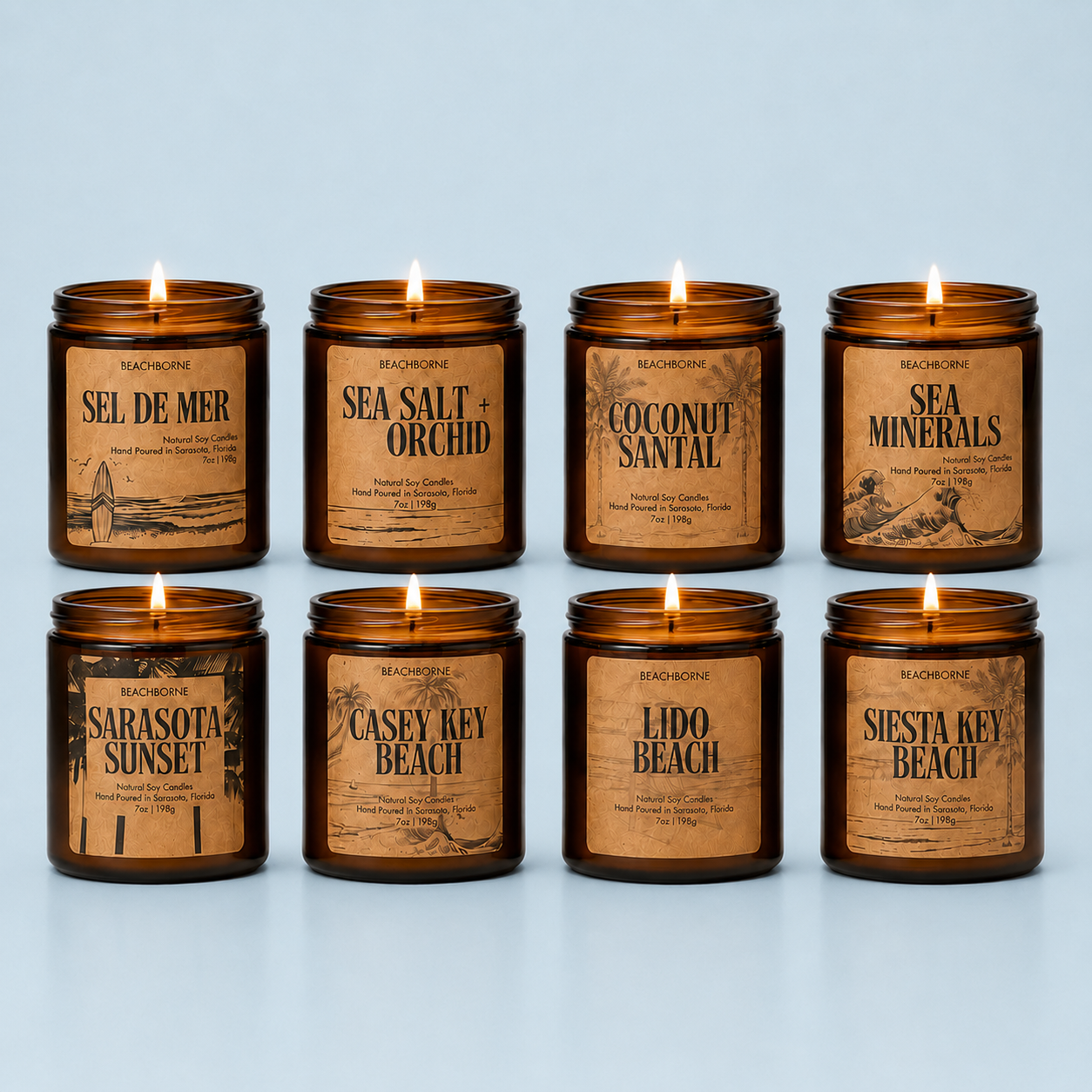 Beachborne Coastal Collection – 8 Candle Gift Set